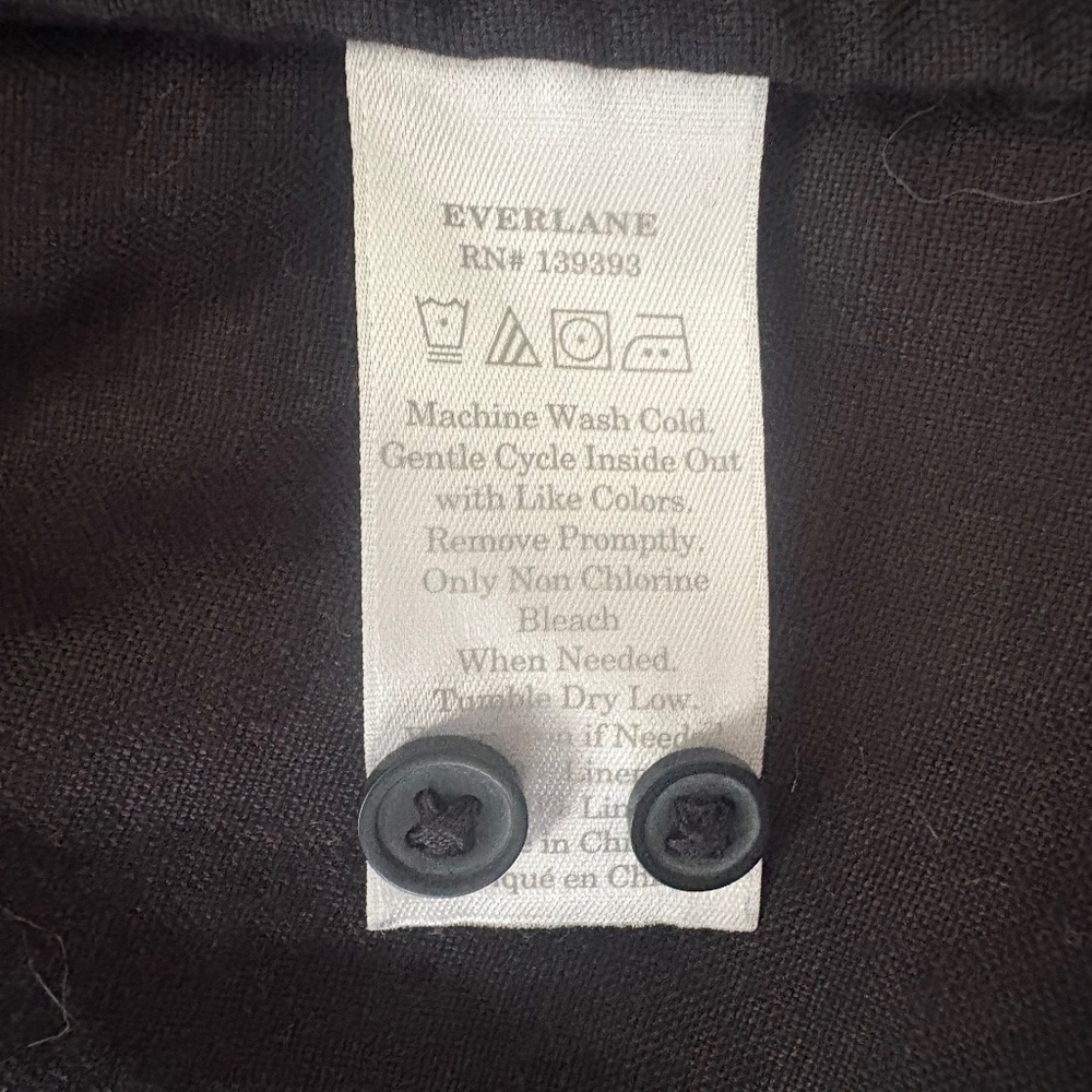 Everlane Black 100% Linen Button Shirt Dress XXS - Picture 12 of 15